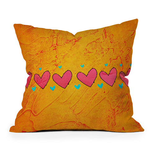 Isa Zapata Love Is In The Air Orange Outdoor Throw Pillow