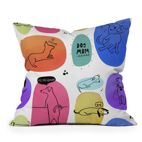 Isa Zapata Mutt Mom Outdoor Throw Pillow