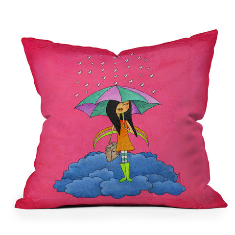 Isa Zapata Waiting For The Train of Life Outdoor Throw Pillow