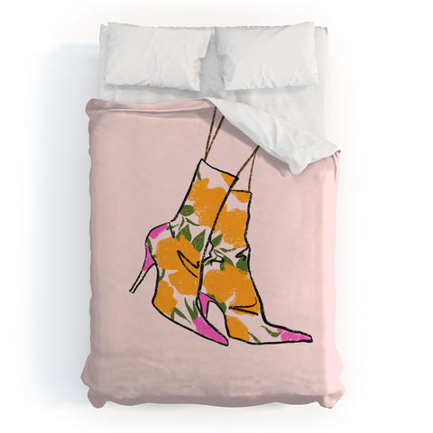 isabelahumphrey Floral Boots Duvet Cover