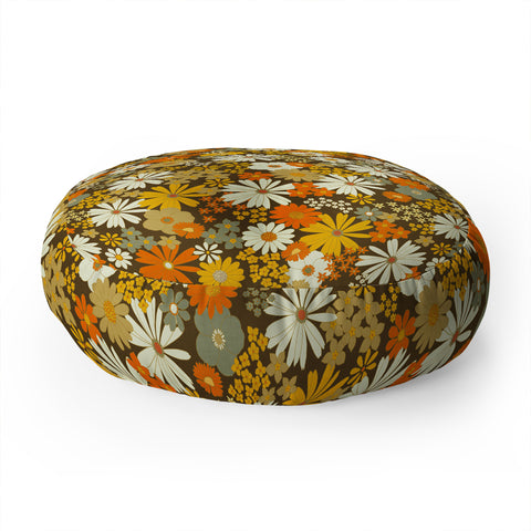Iveta Abolina 70s Florals Floor Pillow Round