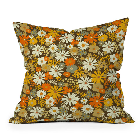 Iveta Abolina 70s Florals Outdoor Throw Pillow