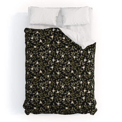 Iveta Abolina Blooming Vines Black Comforter