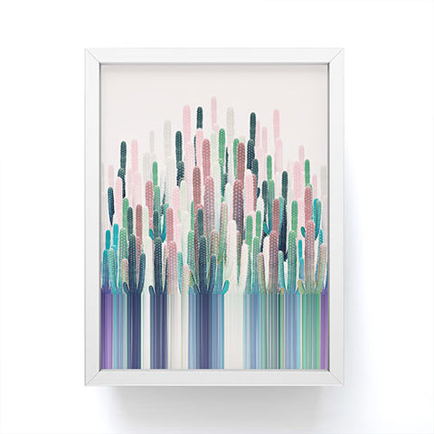 Iveta Abolina Cacti Stripe Pastel Framed Mini Art Print