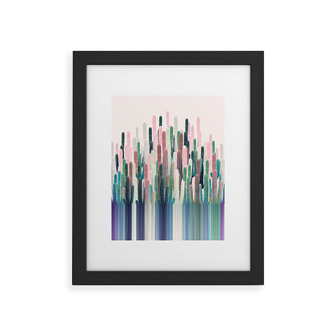 Iveta Abolina Cacti Stripe Pastel Framed Art Print