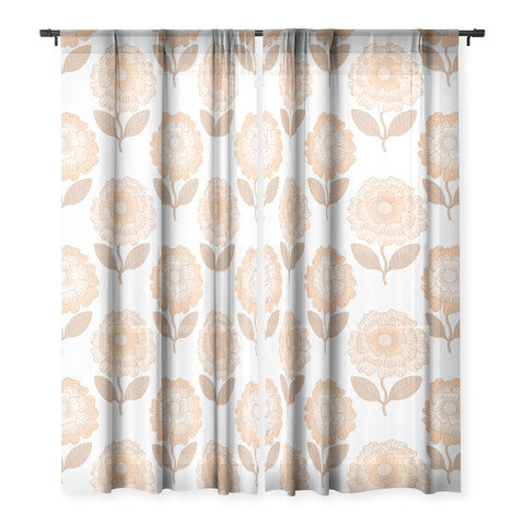 Iveta Abolina Coral Florals Sheer Window Curtain