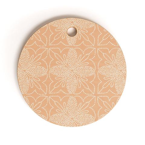 Iveta Abolina Dotted Tile Coral Cutting Board Round