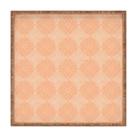 Iveta Abolina Dotted Tile Coral Square Tray