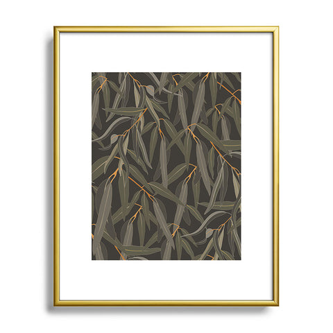 Iveta Abolina Eucalyptus Leaves Deep Olive Metal Framed Art Print
