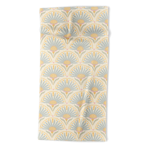 Iveta Abolina Fan Florals Yellow Beach Towel