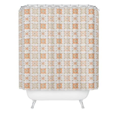 Iveta Abolina Floral Crochet Shower Curtain