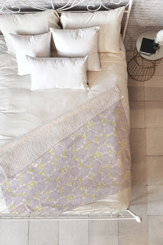 Iveta Abolina Hydrangeas Cream Fleece Throw Blanket