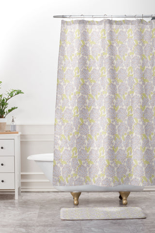 Iveta Abolina Hydrangeas Cream Shower Curtain And Mat