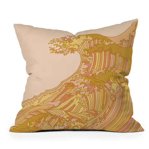 Iveta Abolina Japanese Coral Wave Outdoor Throw Pillow