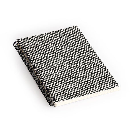 Iveta Abolina Lazy Checker Coal Black Spiral Notebook
