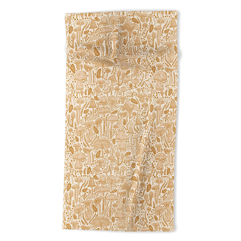 Iveta Abolina Mushrooms Cream Beach Towel