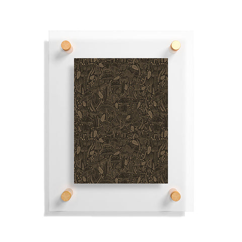 Iveta Abolina Mushrooms Dark Brown Floating Acrylic Print