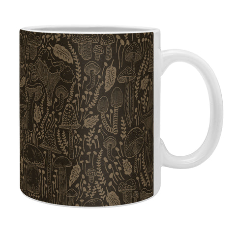 Iveta Abolina Mushrooms Dark Brown Coffee Mug