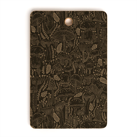 Iveta Abolina Mushrooms Dark Brown Cutting Board Rectangle