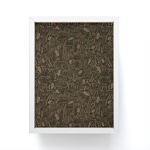 Iveta Abolina Mushrooms Dark Brown Framed Mini Art Print