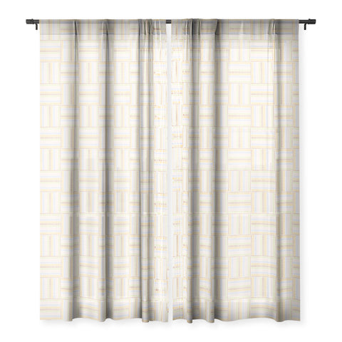 Iveta Abolina Pastel Stripes Check Sheer Window Curtain