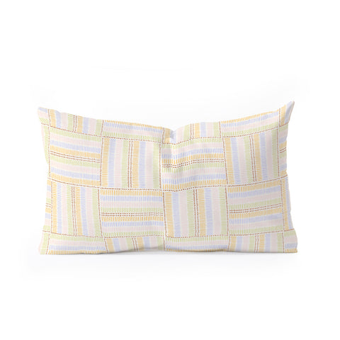 Iveta Abolina Pastel Stripes Check Oblong Throw Pillow