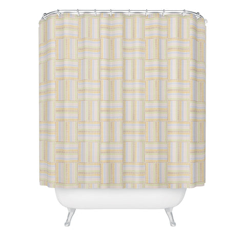 Iveta Abolina Pastel Stripes Check Shower Curtain