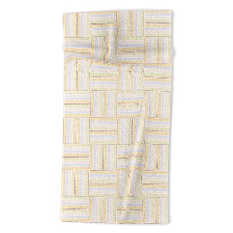 Iveta Abolina Pastel Stripes Check Beach Towel