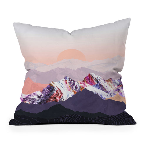 Iveta Abolina Peach Sunset Outdoor Throw Pillow