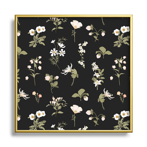Iveta Abolina Pineberries Botanicals Black Square Metal Framed Art Print