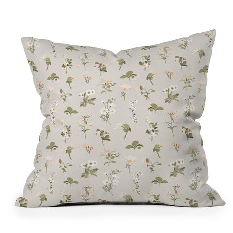 Iveta Abolina Pineberries Botanicals Tan Outdoor Throw Pillow