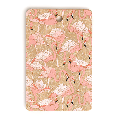 Iveta Abolina Pink Flamingos Camel Cutting Board Rectangle