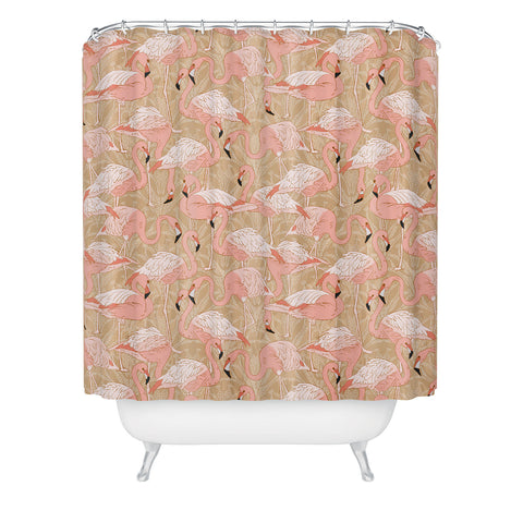 Iveta Abolina Pink Flamingos Camel Shower Curtain