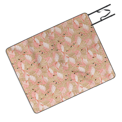 Iveta Abolina Pink Flamingos Camel Picnic Blanket