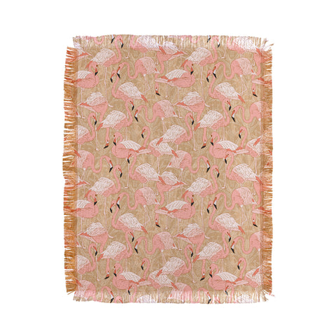 Iveta Abolina Pink Flamingos Camel Throw Blanket