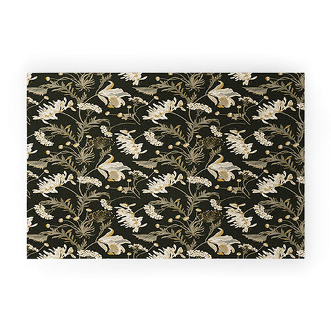 Iveta Abolina Poesie French Garden Charcoal Welcome Mat