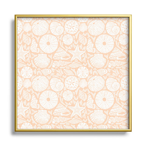 Iveta Abolina Sea Shells Coral Square Metal Framed Art Print