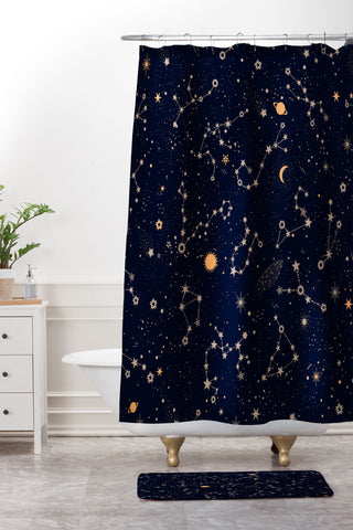 Iveta Abolina Starry Night IV Shower Curtain And Mat