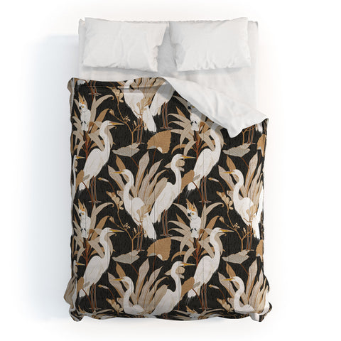 Iveta Abolina White Cranes Cockatoo Comforter