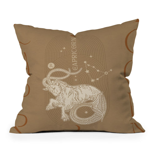 Iveta Abolina Zodiac Art Capricorn Outdoor Throw Pillow