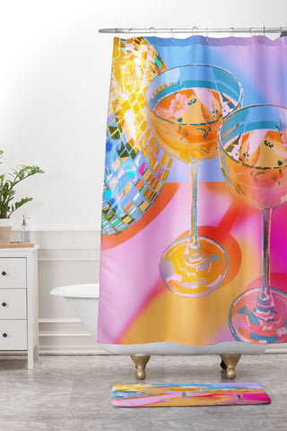 Izzy Lawrence Disco II Shower Curtain And Mat