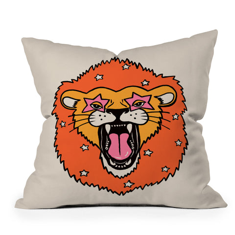 Jaclyn Caris Lion 2 Outdoor Throw Pillow