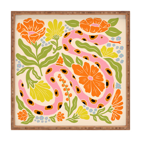 Jaclyn Caris Snake in the Garden Square Tray