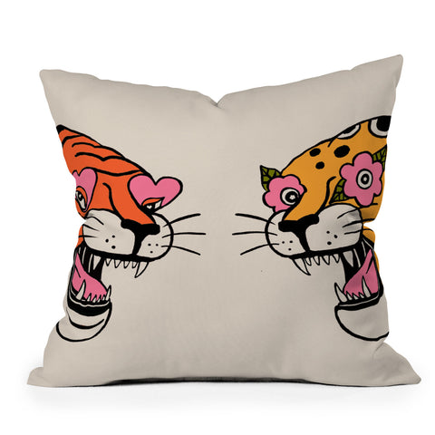 Jaclyn Caris Tiger Cheetah Outdoor Throw Pillow