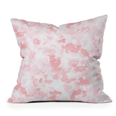 Jacqueline Maldonado Abstract Flora Millennial Pink Outdoor Throw Pillow