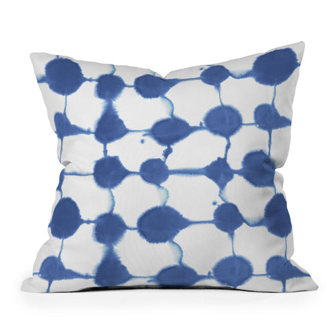 Jacqueline Maldonado Connect Dots Blue Outdoor Throw Pillow