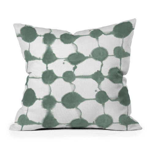 Jacqueline Maldonado Connect Dots Slate Green Outdoor Throw Pillow