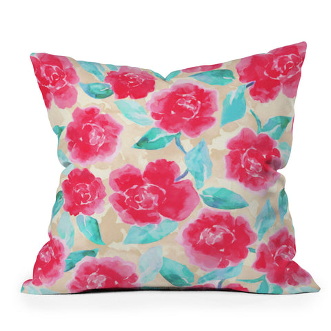 Jacqueline Maldonado Cottage Peonies Pink Throw Pillow