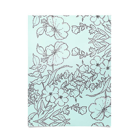 Jacqueline Maldonado Dotted Floral Scroll Mint Poster