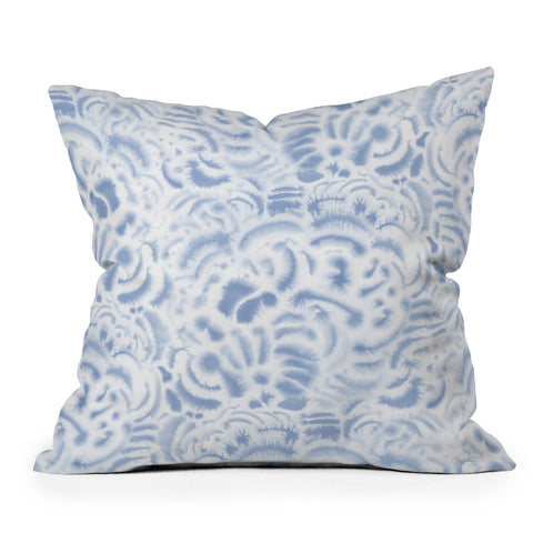 Jacqueline Maldonado Dye Curves Soft Blue Outdoor Throw Pillow